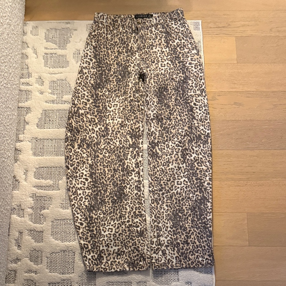 Lioness Leopard Print Boyfriend Jeans